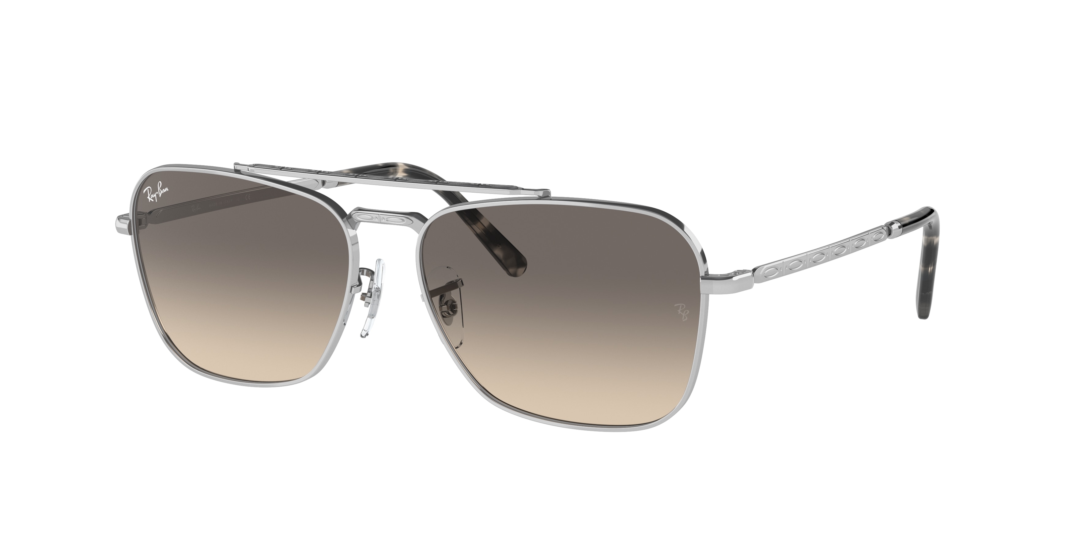 Ray - Ban Unisex RB3636 New Caravan 003/32 Lunettes De Soleil MéTal Argent Gris Carré Normale Ombré-image